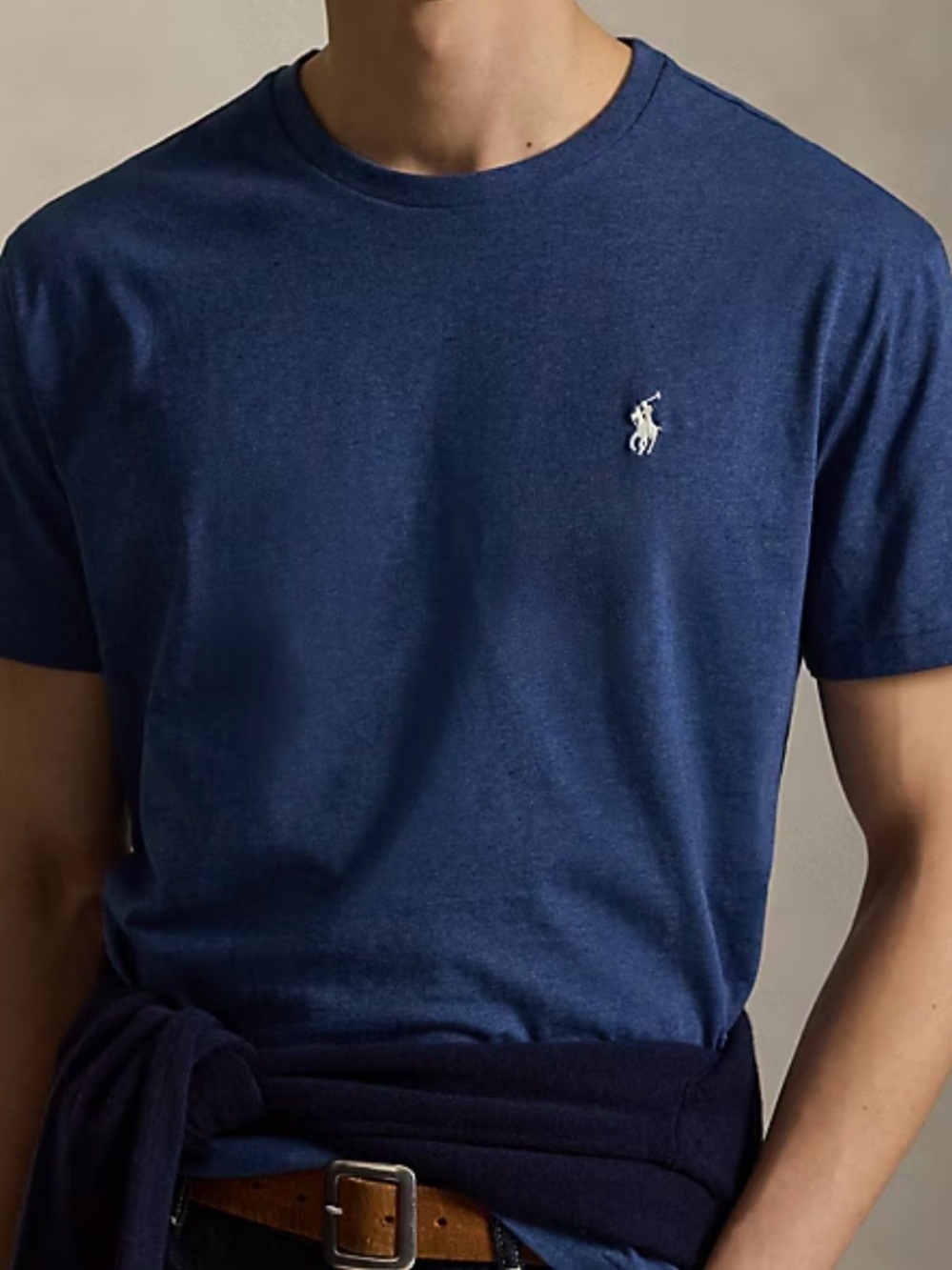 Polo Ralph Lauren Classic Fit Crewneck Tee Heather Blue Pony Logo Mens S